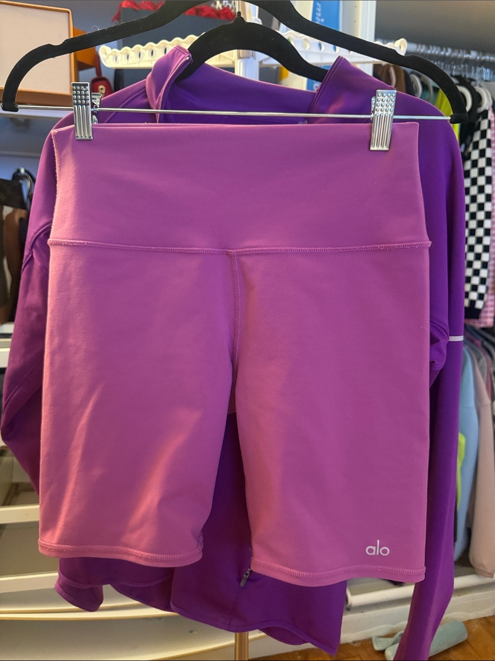 ALO Yoga Pink High-Rise Bike Shorts